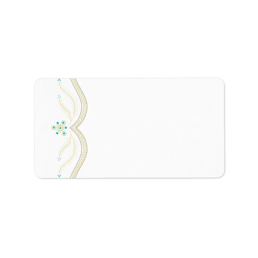 Blauw en Goud Kerstmis Adreslabel Etiket (Voorkant)