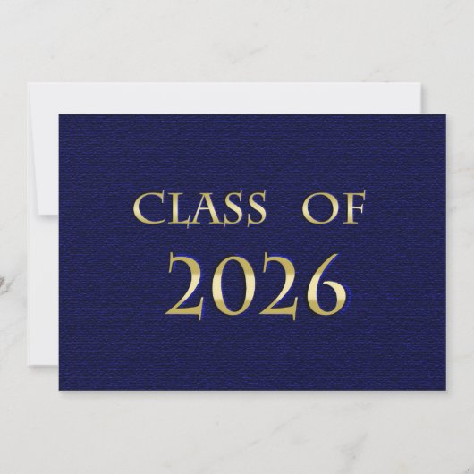 Blauw en Goud Klas van 2026 Kaart (Voorkant)