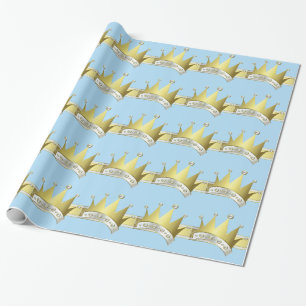 Blauw en goud Kleine Prins babyshower Cadeaupapier