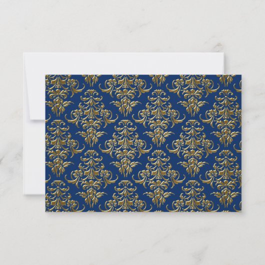 Blauw en Goud Kruis doop RSVP (Achterkant)