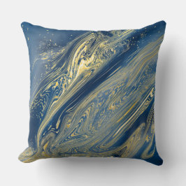 Blauw en goud kussensloop kussen