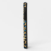 Blauw en Goud Leapard print Case-Mate iPhone Case (Achterkant/links)