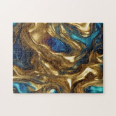 Blauw en goud - legpuzzel (Horizontaal)