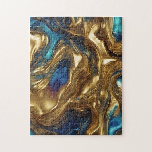 Blauw en goud - legpuzzel (Verticaal)