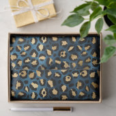 Blauw en Goud Luipaard Serie Ontwerp 1 Tissue Papi Tissuepapier (Geschenk)
