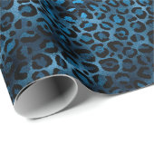 Blauw en Goud Luipaard Serie Ontwerp 3 Cadeaupapier (Rol Hoek)