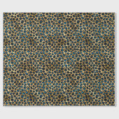 Blauw en Goud Luipaard Serie Ontwerp 4 Cadeaupapier (Vlak)