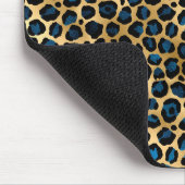 Blauw en Goud Luipaard Serie Ontwerp 4 Muismat (Hoek)