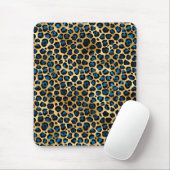 Blauw en Goud Luipaard Serie Ontwerp 4 Muismat (Met muis)