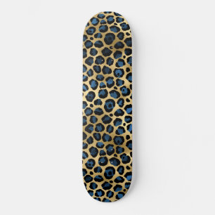 Blauw en Goud Luipaard Serie Ontwerp 4 Persoonlijk Skateboard