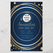 Blauw en Goud Luxy Prom Verstuur Flyer (Voorkant)