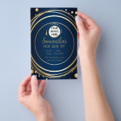 Blauw en Goud Luxy Prom Verstuur Flyer (Hand)