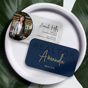 Blauw en Goud makelaar makelaar makelaar onroerend Visitekaartje