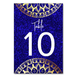 Blauw en Goud Mandala Tafelnummer