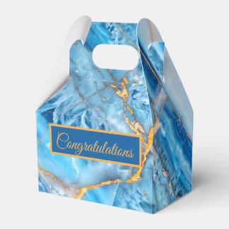 Blauw en goud marmer bedankdoosjes