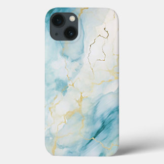 Blauw en goud marmer Case-Mate iPhone case