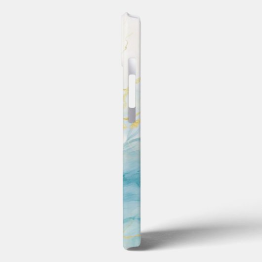 Blauw en goud marmer Case-Mate iPhone case (Achterkant / Links)