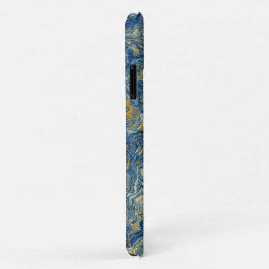 Blauw en goud marmer Case-Mate iPhone case (Achterkant/rechts)