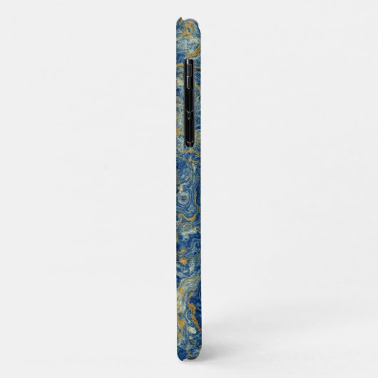 Blauw en goud marmer Case-Mate iPhone case (Achterkant/links)
