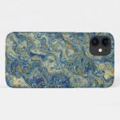 Blauw en goud marmer Case-Mate iPhone case (Achterkant (horizontaal))