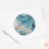 Blauw en Goud Marmer Cosmetica Jar Label (Envelop)