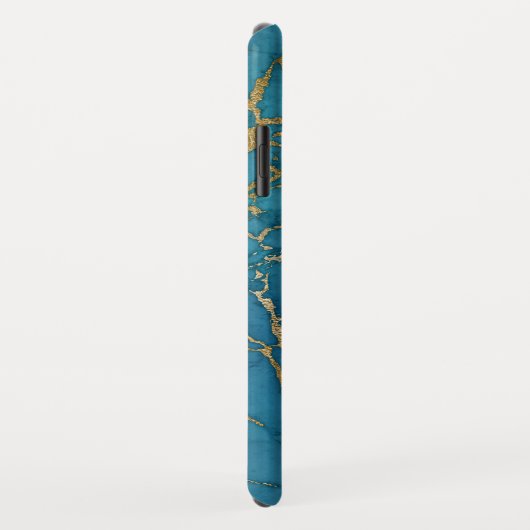 Blauw en Goud Marmer Elegante Moderne Print Case-Mate iPhone Case (Achterkant/rechts)