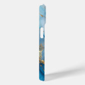 Blauw en Goud Marmer Hoesje-Mate iPhone Case (Achterkant / Rechts)