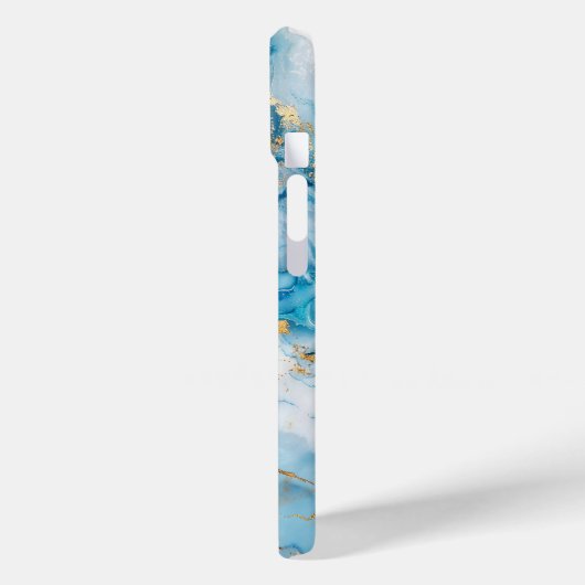 Blauw en Goud Marmer Hoesje-Mate iPhone Case (Achterkant / Links)