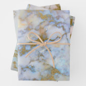 Blauw en goud marmer inpakpapier vel (In situ)