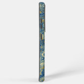 Blauw en goud marmer samsung galaxy hoesje (Rechterkant)