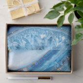 Blauw en goud marmer tissuepapier (Geschenk)