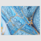 Blauw en goud marmer tissuepapier (Voorkant)