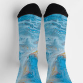 Blauw en Goud Marmeren Patroon Gekke Sokken (Top)