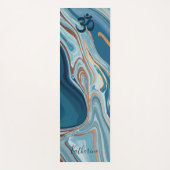 Blauw en goud marmeren wervelingen Ohm symbool Yogamat (Voorkant)