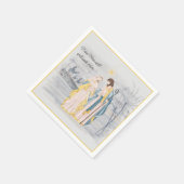 Blauw en goud Mary, Joseph en Jesus Holiday Servet (Hoek)