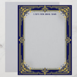 Blauw en goud met blauw midden briefpapier briefhoofd