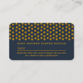 Blauw en goud met polkadot, luiers raffenlootje informatiekaartje (Voorkant)