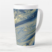 Blauw en goud metalen Latte mok (Rechterhoek)