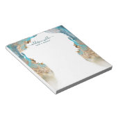 Blauw en Goud Moderne Kunst Vloeibare Inkt Zaken Notitieblok (Schuin)