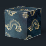 Blauw en Goud  Nautisch Bedankdoosjes<br><div class="desc">Grungy  vispatroon gunst doos in accenten van goud en blauw.</div>