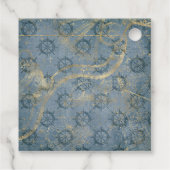 Blauw en Goud  Nautische Bruiloft Vis Bedankjes Labels (Achterkant)