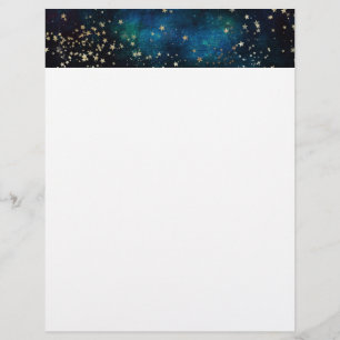 Blauw en Goud Onder de Sterren Nachthemel
