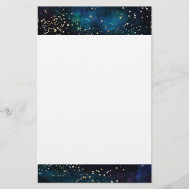 Blauw en Goud Onder de Sterren Nachthemel (Voorkant)