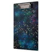 Blauw en Goud Onder de Sterren Nachthemel Klembord (Links)