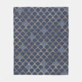 Blauw en goud op visschaal fleece deken (Voorkant)