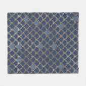 Blauw en goud op visschaal fleece deken (Voorkant (Horizontaal))