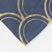 Blauw en goud op visschaal fleece deken (Hoek)