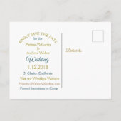 Blauw en goud opslaan de Briefkaarten Datum (Achterkant)