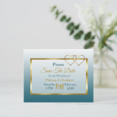 Blauw en goud opslaan de Briefkaarten Datum (Staand voorkant)