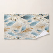 Blauw en Goud Pampas Gras Bad Handdoek (Handdoek)